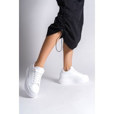 Bıana Bağcıklı Ortopedik Taban Kadın Sneaker Spor Ayakkabı  Cbt - Beyaz