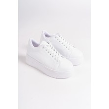 Bıana Bağcıklı Ortopedik Taban Kadın Sneaker Spor Ayakkabı  Cbt - Beyaz