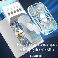 Nemlendirici Masa Fanı, Şık Tasarım, Yüksek Nemlendirme, Güçlü Pervane Motoru