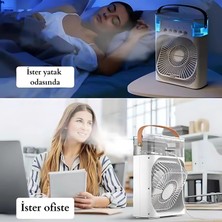 Nemlendirici Masa Fanı, Şık Tasarım, Yüksek Nemlendirme, Güçlü Pervane Motoru