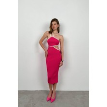 Deridün Yıldız Shoes Tek Omuz Bel Dekolteli Elbise