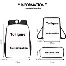 Fernca1 Öğrenci Okul Çantası Benim Dünyam Oyun Çevresi Sırt Çantası 3 Parça Set (Yurt Dışından)