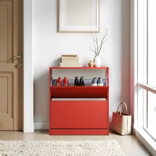 Adore Flat Duo 2 Katlı Geniş Ayakkabılık Dolabı - Kırmızı