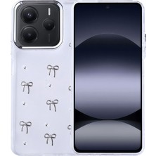 Xiaomi Redmi Note 14 5g Uyumlu Airbag Tasarımlı Simli Şeffaf Desenli Kapak Kılıf