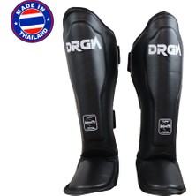 Dragondo DRGN-T51 Hakiki Deri Kaval Koruyucu Siyah Profesyonel Kick Boks Kaval Koruyucu