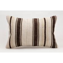 El Yapımı Kilimden Yapılmış Vintage Kırlent Kılıfı, Yün, 40X60 cm