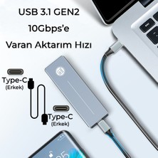 JEYI 50cm Type-C to Type-C USB 3.1 Gen2 10G  60W/3A Veri Şarj Kablosu