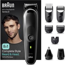 Braun Series 3 MGK3440 Hepsi Bir Arada Şekillendirme Seti, 8’i 1 Arada Erkek Bakım Kiti