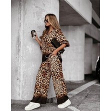 Deridün Yıldız Shoes Kadın Dalgıç Kumaş Leopar Desenli Fermuar Detaylı Ikili Tamım