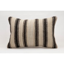 El Yapımı Kilimden Yapılmış Vintage Kırlent Kılıfı, Yün, 40X60 cm