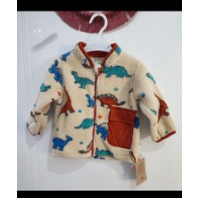 Bb-Erkek Çocuk Dinazor Mont Peluş Mevsimlik Fermuarlı