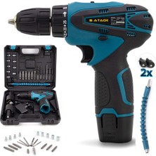 Germany 18V 5AH Metal Şanzuman Çift Armut Bataryalı Şarjlı Vidalama Şarjlı Matkap 24 Parça Setl