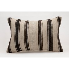 El Yapımı Kilimden Yapılmış Vintage Kırlent Kılıfı, Yün, 40X60 cm