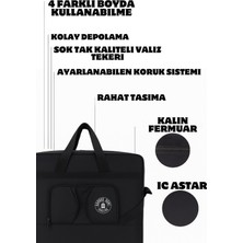 Bambus Home Premium Genişleyebilir 3 Körüklü Fermuarlı Tekerlekli El Valizi-Dev Boy Çanta