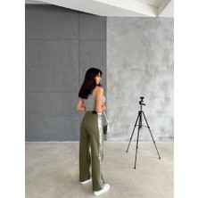 Deridün Yıldız Shoes Gabardin Palazzo Pantolon - Haki