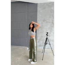 Deridün Yıldız Shoes Gabardin Palazzo Pantolon - Haki