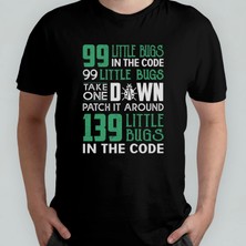 Pixxa 99 Bugs - Coder Programcı Unisex %100 Pamuklu Bisiklet Yaka T-Shirt