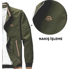 Nakış Armalı Mevsimlik Erkek Mont & Ceket Yeşil