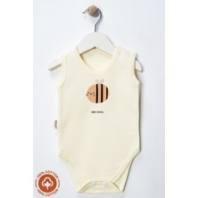 Unisex %100 Organik Pamuklu Love Baskılı 3-6-9-12 Ay 3lü Kolsuz Atlet Bebek Body Zıbın