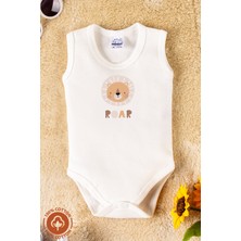 Erkek Bebek %100 Organik Pamuklu Bohem Baskılı 3-6-9-12 Ay 3lü Kolsuz Atlet Bebek Body Zıbın