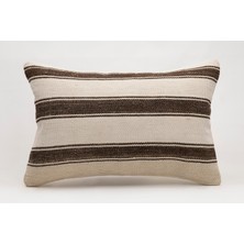 El Yapımı Kilimden Yapılmış Vintage Kırlent Kılıfı, Yün, 40X60 cm