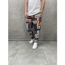 Beli Lastikli Desenli  Bohem Pantolon