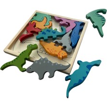 MokuToys Ahşap Dinazorlar Yapboz