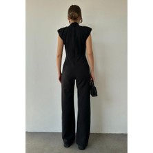 Deridün Yıldız Shoes Siyah Vatkalı Dik Yaka Tulum