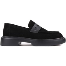 Shoetyle - Siyah Süet Deri Bağcıksız Erkek Klasik Ayakkabı 250-2375