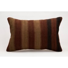 El Yapımı Kilimden Yapılmış Vintage Kırlent Kılıfı, Yün, 40X60 cm