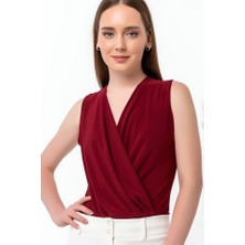 Deridün Yıldız Shoes Kadın Sendy Kumaş Kruvaze Yaka Vatkalı Bluz