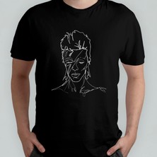Pixxa David Bowie Unisex %100 Pamuklu Bisiklet Yaka T-Shirt Model 1