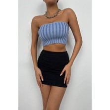 Deridün Yıldız Shoes Straplez Fitilli Crop