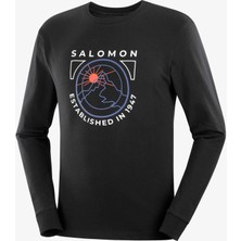 Salomon ESTABLISHED LOGO LS Erkek Tişört Black LC2230900