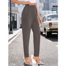 Deridün Yıldız Shoes Kadın Yüksek Bel Cepli Rahat Kesim Ithal Krep Pantolon