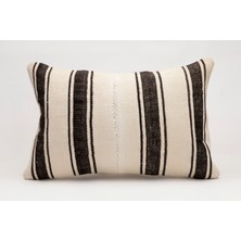 El Yapımı Kilimden Yapılmış Vintage Kırlent Kılıfı, Yün, 40X60 cm