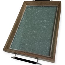 Tepsi Simli Yeşil Gmş 42X30