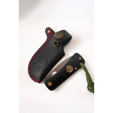 Tanto Bushcraft Kam J10 Siyah Çakı – 4116 Çelik, Mikarta Sap, Vaketa Deri Kılıf, Kolye Tipi Kamp ve Av Çakısı