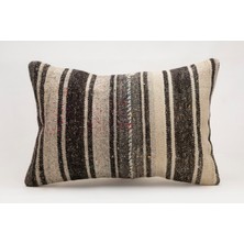 El Yapımı Kilimden Yapılmış Vintage Kırlent Kılıfı, Yün, 40X60 cm