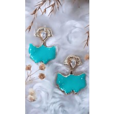 Kadın Yaprak Figürlü Renkli Mine Küpe