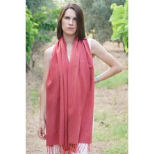 El Sağımı %100 Ipek El Dokuması Şal 65 x 190 cm - Bordo