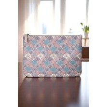 Lizys Pastel Yelpaze Desenli Clutch Portföy Çanta
