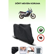 Breen Honda CRF1000L Africa Twin Dct Arka Çanta Uyumlu Siyah Motosiklet Branda Su Geçirmez Dayanıklı Kumaş