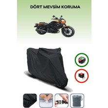 Breen Kawasaki Eliminator 500 Se Arka Çanta Uyumlu Siyah Motosiklet Branda Su Geçirmez Dayanıklı Kumaş