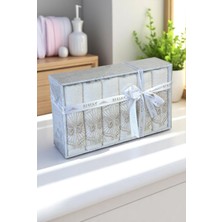 İhvan Online %100 Pamuklu, Hediyelik, Mevlüt ve Çeyizlik Lüks Kutulu Güpürlü 6'lı Havlu Seti