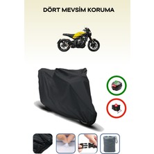 Breen Yuki C5 Zr250 Arka Çanta Uyumlu Siyah Motosiklet Branda Su Geçirmez Dayanıklı Kumaş