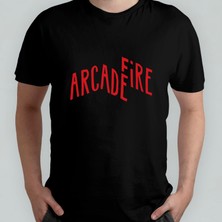 Pixxa Arcade Fire Unisex %100 Pamuklu Bisiklet Yaka T-Shirt Model 1