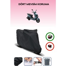 Kuba Space 50 Arka Çanta Uyumlu Siyah Motosiklet Branda Su Geçirmez Dayanıklı Kumaş