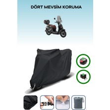 Rks Vps 125 Için Arka Çanta Ve Kilit Uyumlu Siyah Motosiklet Branda, Güvenli