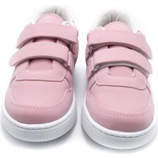 BURBER SÜET GÖRÜNÜMLÜ MESH ASTARLI ÇOCUK SNEAKER - PEMBE - 5002 - 26